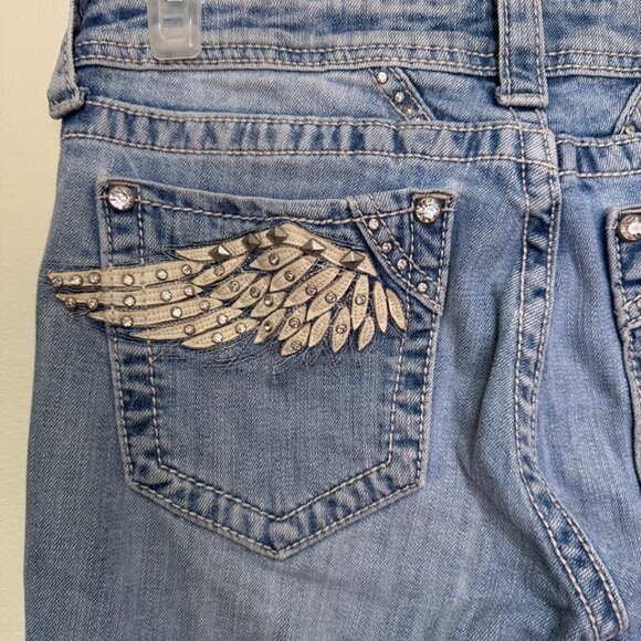 Miss Me Winged Backside Embellished Embroidered Easy Bootcut Size 29 Style E3313 - Picture 12 of 12